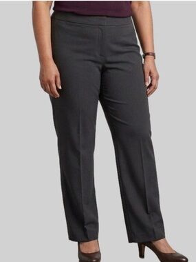 LAURA PLUS Grey Straight Leg Front Zip Trousers size 20